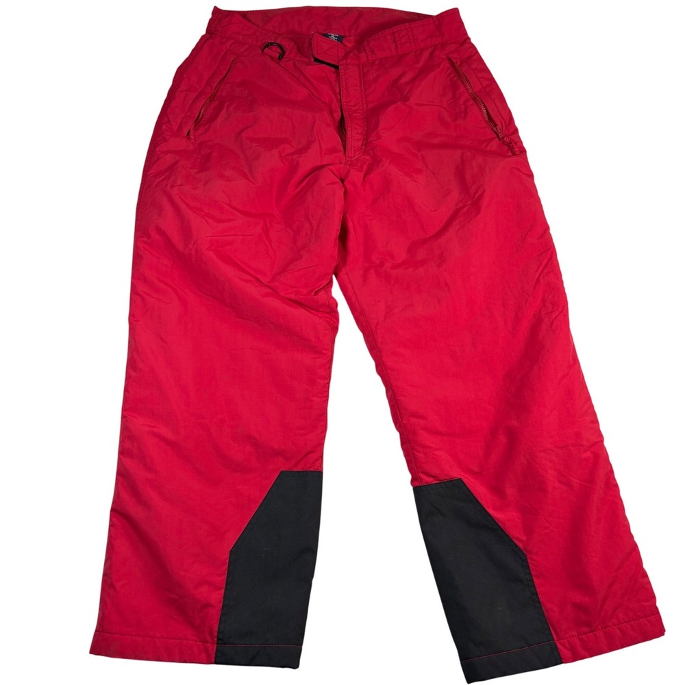 Lands End Mens 36 Regular Red Thinsulate Insulated Snow Ski Pants Winter Gear
